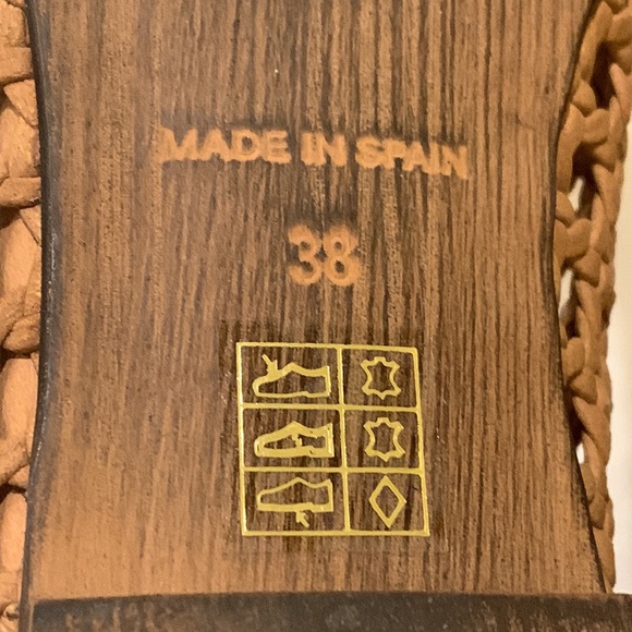 Sundance Leather Woven Peep Toe Delphia Sandal Caning Size 38 - Picture 10 of 13